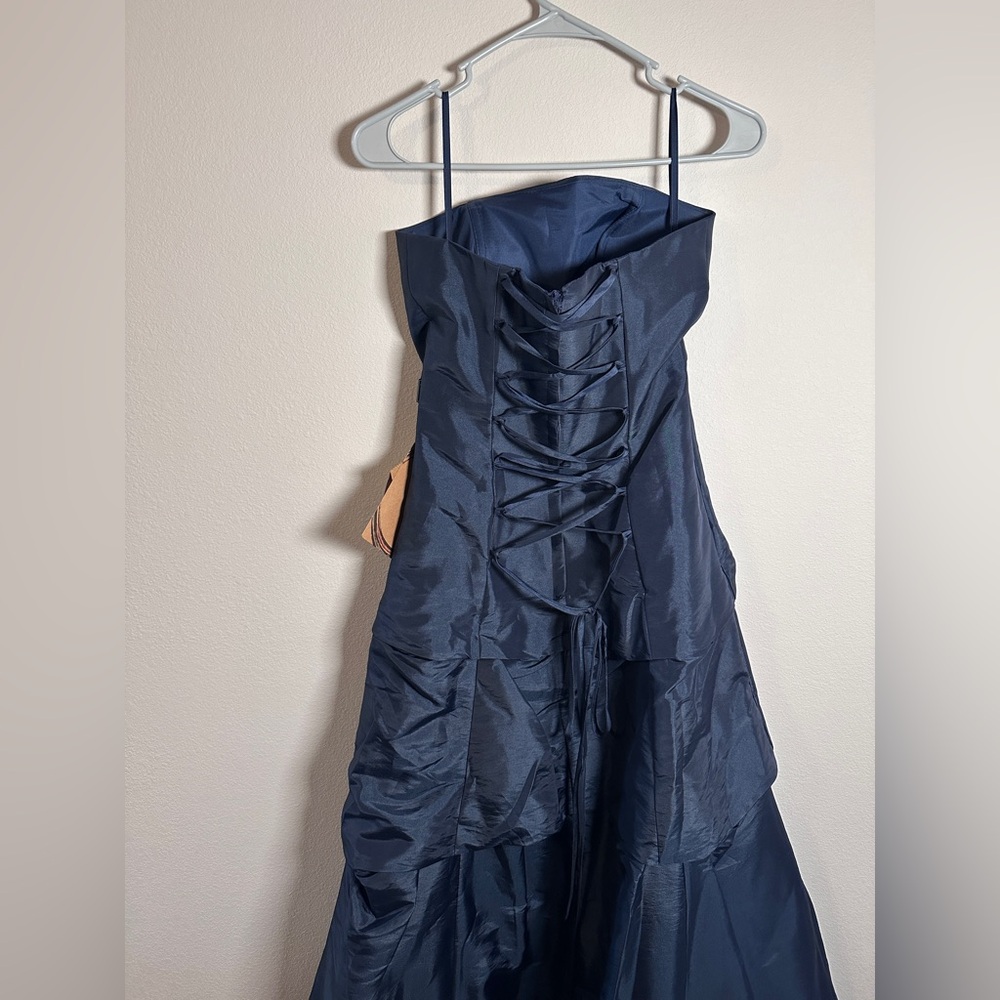NWT Light in the Box prom formal corset Elegant Navy Blue Strapless Dress size 4 - Picture 9 of 11